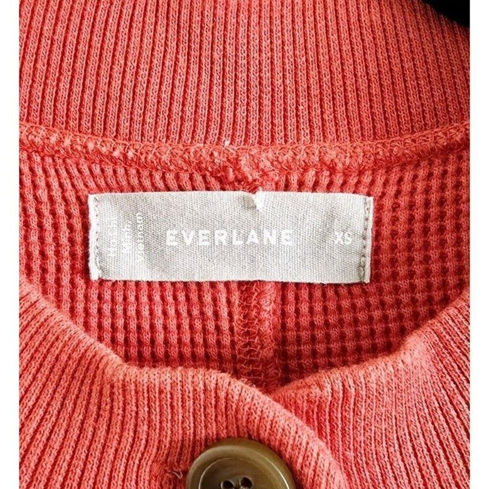 Everlane Waffle Knit Henley One Piece Button Up Jumpsuit in Currant Size XS - Picture 3 of 6
